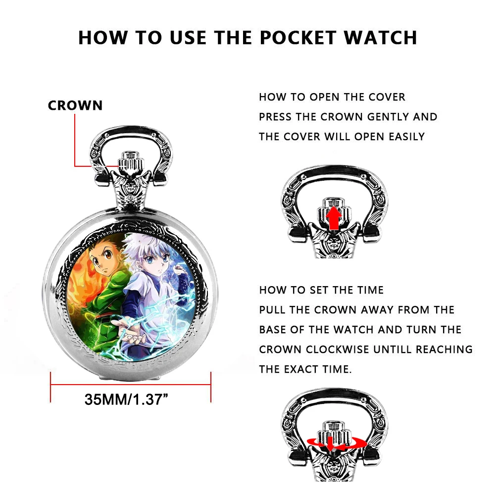 GON FREECSS Design Glass Dome Quartz Pocket Watch With Durable Chain Arabic Numeral Dial For Men And Women Creative Gifts