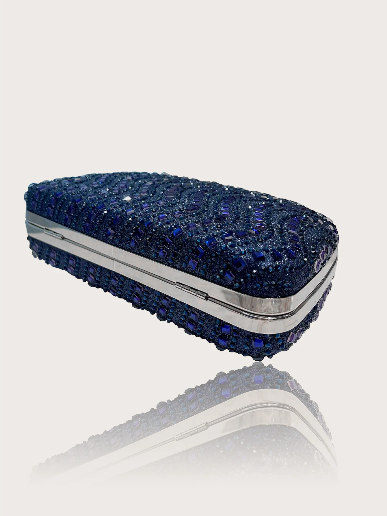 حقيبة صندوق مزخرفة من حجر الراين اللامع وحقيبة كلاتش، حقيبة سهرة نسائية رائعة وساحرة بألوان نقية، حقيبة سهرة نسائية أنيقة ومكررة، مع قلادة رائعة وأقراط وفساتين الزفاف، ومثالية للحفلات والفساتين والفساتين الضيقة #6