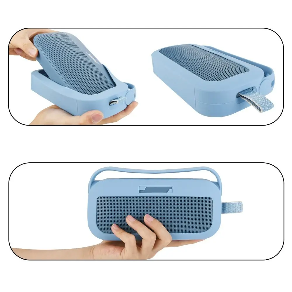 Funda protectora de silicona para altavoz, carcasa portátil de repuesto con Protector de correa para el hombro para Bose SoundLink Flex 1/2