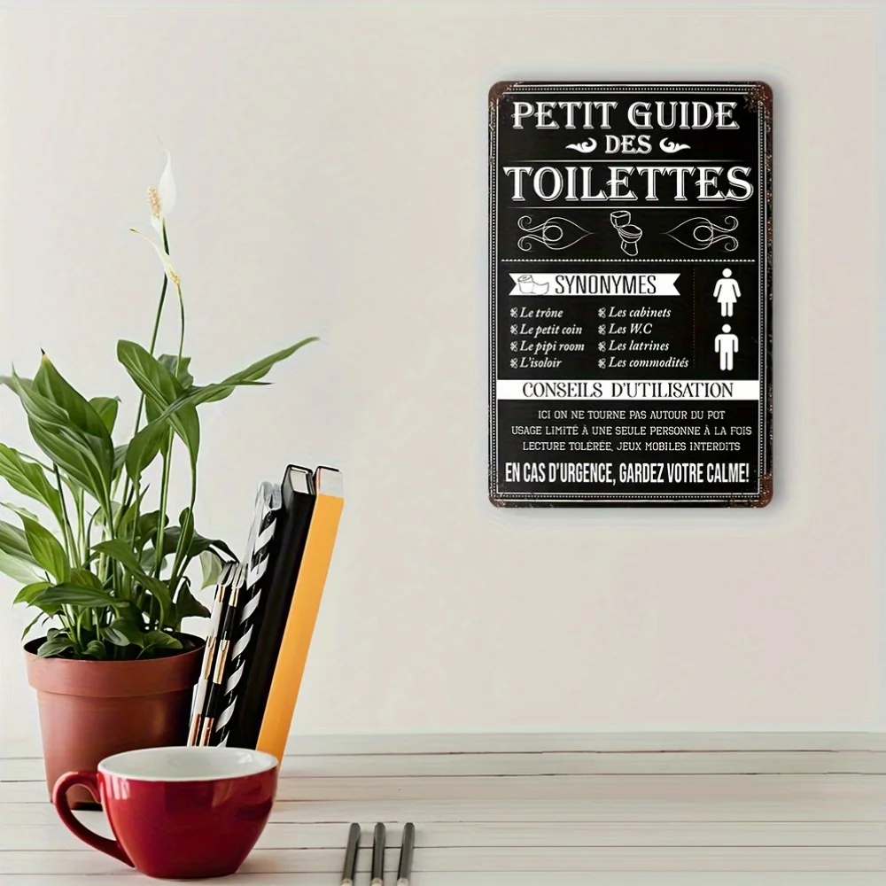 Art Deco Style Vertical Oblong Tin Sign - 