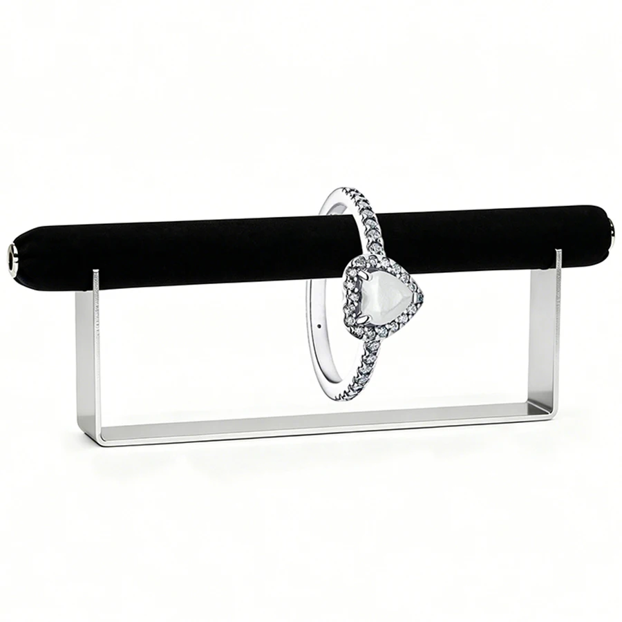 2026 New 925 Silver Hot Selling Sparkling Colorful Eternal Noble Heart Exquisite DIY Charm Jewelry Ring Display Tool