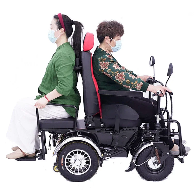 

Double electric wheelchair elderly scooter disabled walking intelligent standing long battery life climbing handle