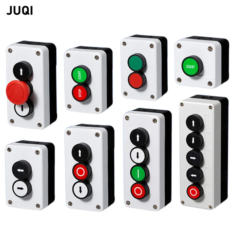 start stop self sealing waterproof button switch emergency stop industrial handhold control box With arrow symbol