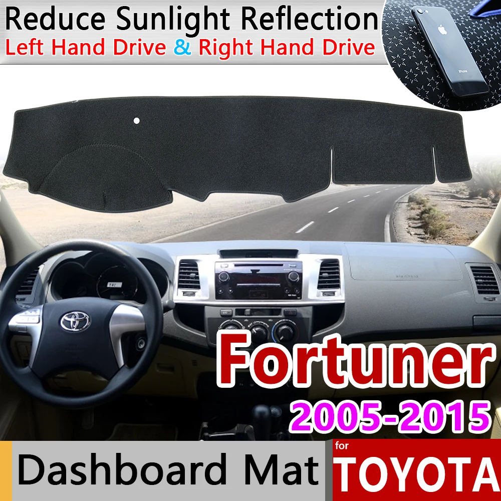 

for Toyota Fortuner 2005~2015 AN50 AN60 Hilux SW4 SR5 Anti-Slip Mat Dashboard Cover Pad Sunshade Dashmat Carpet Accessories Ru
