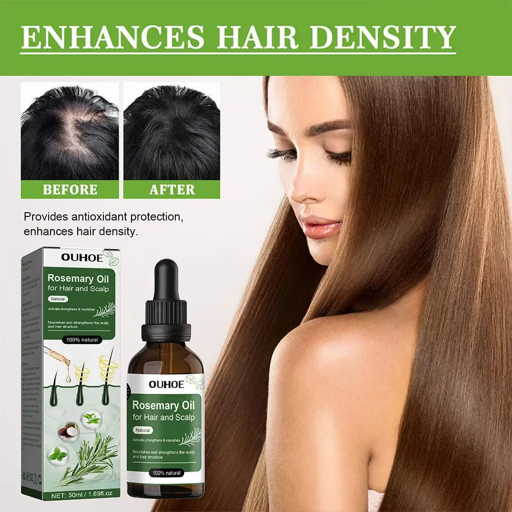 Essential Oil Rosemary Scalp Treatment Prevent Hair Loss Anti-Frizz Strengthening Nourishing Repair Smooth Hair Care