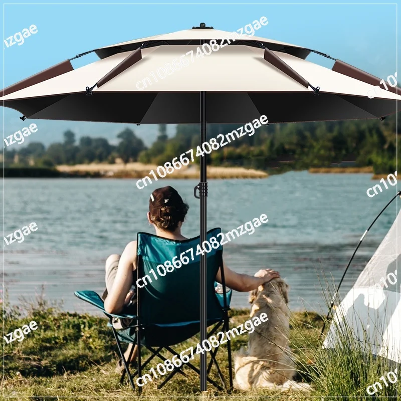 Outdoor Fishing Umbrella  Folding Fishing Big Parasol Adjustable Beach Sun Protection Umbrella Camping Shading Umbrella 1.8-2.6M