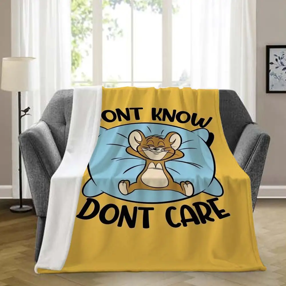 

Throw Blanket Aesthetic Portable Home Travel Jerry cartoon Tom Camping Sofa Custom Picnic Thick Warm and Flannel Blanket