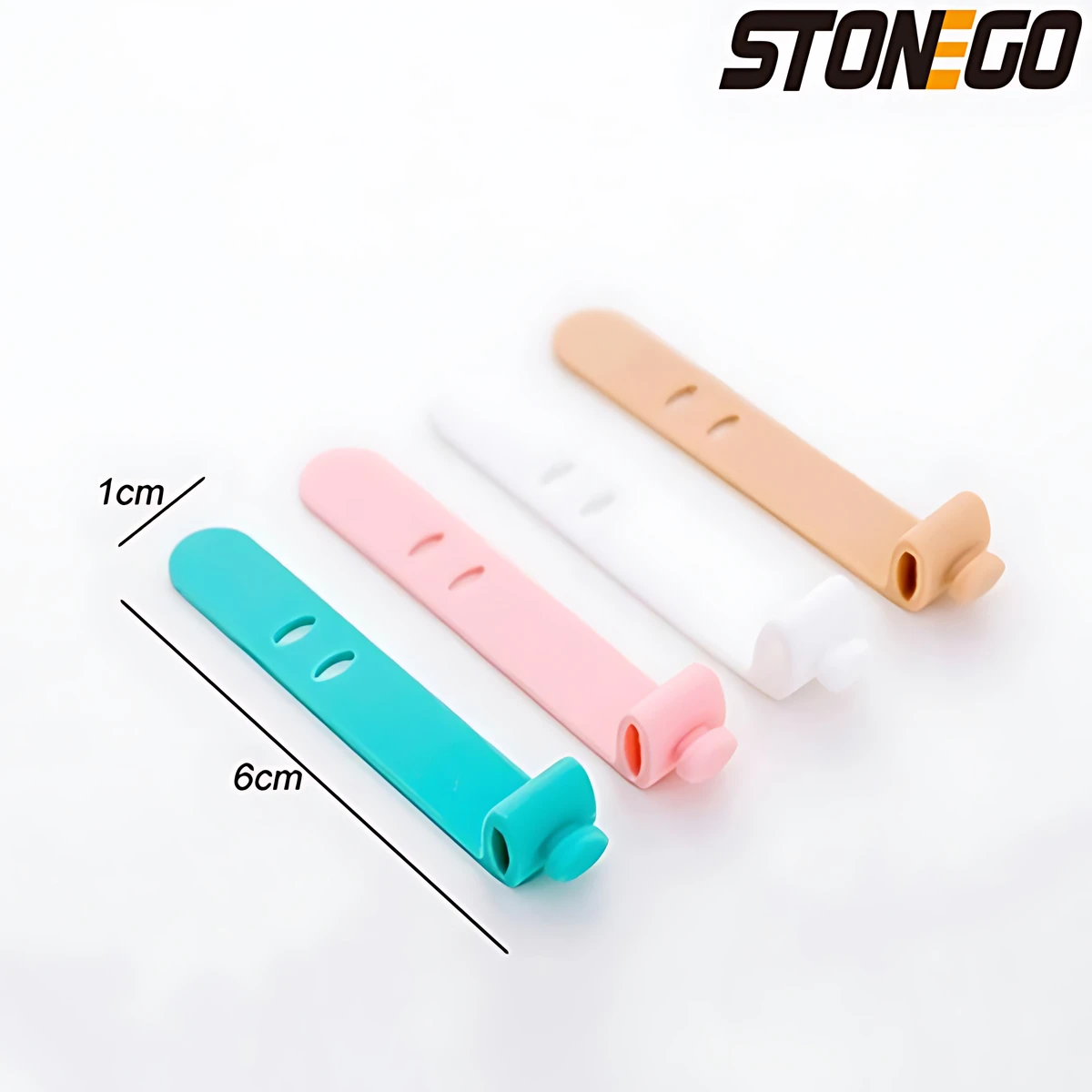 4Pcs Snap-On Silicone Cable Organizer Multi-Purpose Cable Tie Headphone Cable Wrap Fixer Mouse Cable Wrap Protector