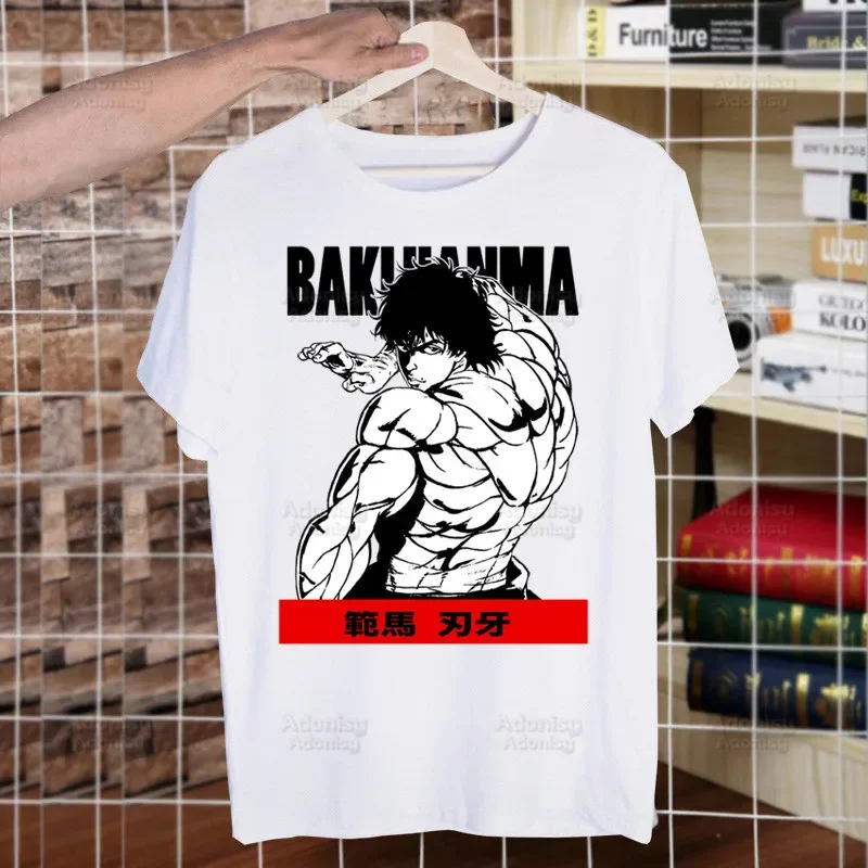 Baki The Grappler Anime T Shirts O-Neck Short Sleeve Regular Mens Heigh Quality Men Hip-Hop Yujiro Hanma Baki Hanma t Shirt