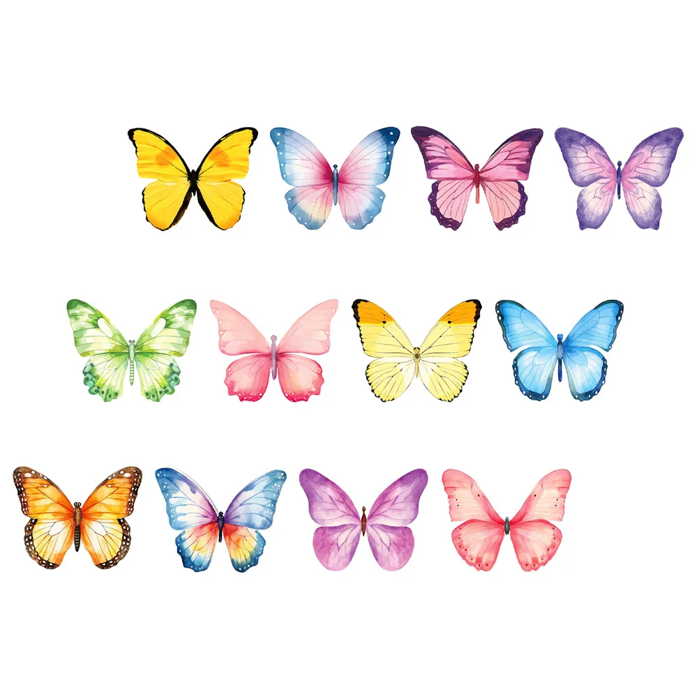 12 Pcs Butterfly Note Pad Memo Pads Notepad Stickers Household Self-adhesive Paper Tearable Office