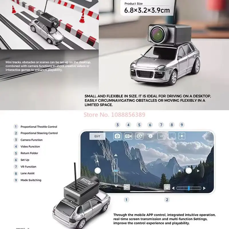 Nowy mini samochód RC 2025 New 6401 1/64 FPV First Person View 2.4GHz z żyroskopem i kamerą, zabawka wyścigowa dla dzieci