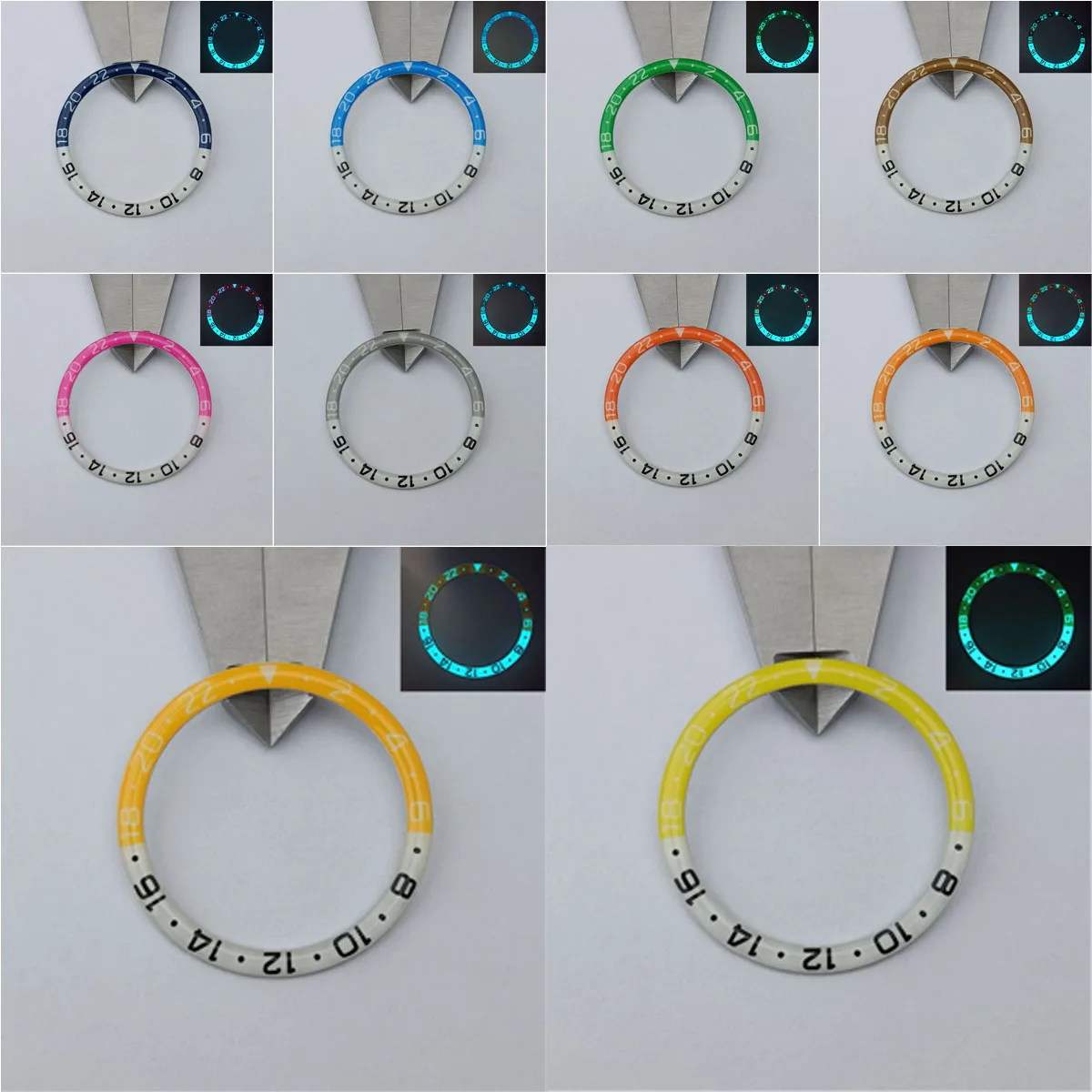 

38mm*31mm Modification bezel Convex resin Bezel Insert Replacement Watch Parts Luminous