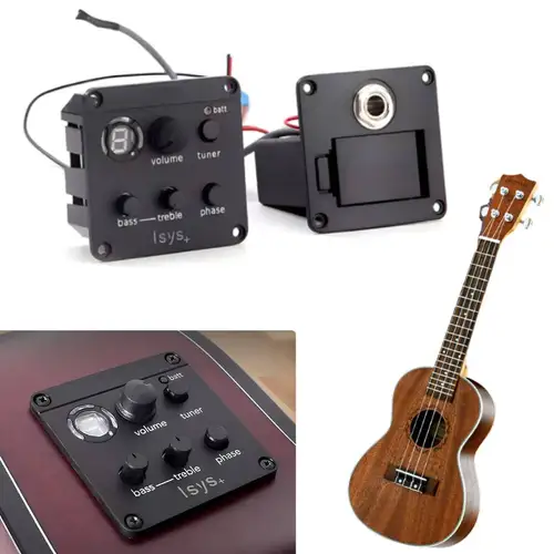 Pastilla de guitarra acústica Compatible con Fishman ISYS+ EQ Mic Blend Preamp System ajustable para amplificador de guitarra acústica