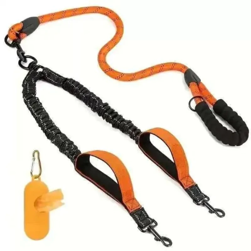 Explosion Proof Short Elastic Buffer Pet Leash One Hand Drag Two Walking Rope for Small Large Dogs Running Dog Accessories