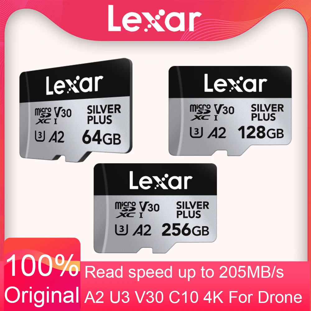 Lexar 1366x Micro SD Professional Card Memory Card 64GB 128GB 256GB 512GB TF Flash Drive MicroSD For Phone Drone Micro SD Card