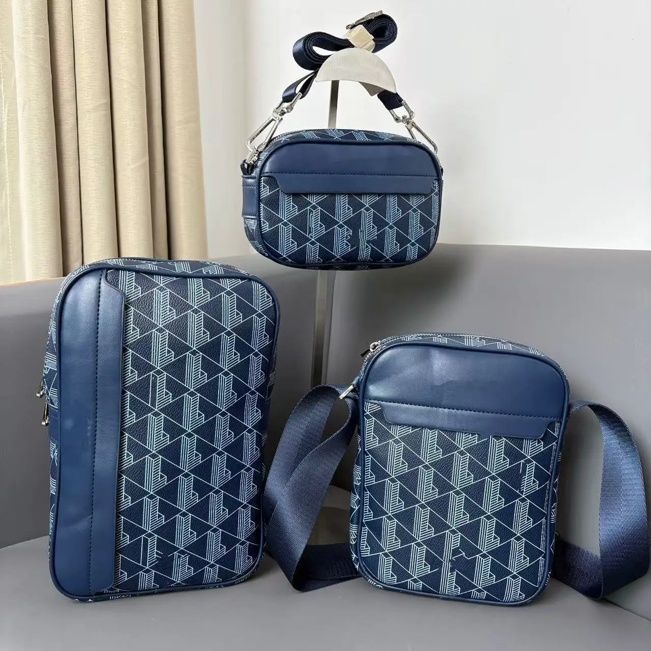 Мужская сумка на одно плечо из искусственной кожи с ретро-принтом, повседневная модная сумка через плечо, горизонтальная модная мужская мобильная сумка для хранения в уличном стиле