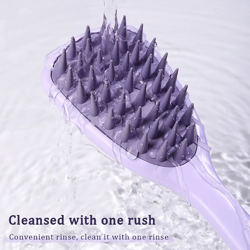 

Щетка для мытья волос с длинной ручкой, силиконовая расческа для массажа кожи головы, массажер для мытья волос, щетка для душа, скрабер для тела, аксессуары для волос