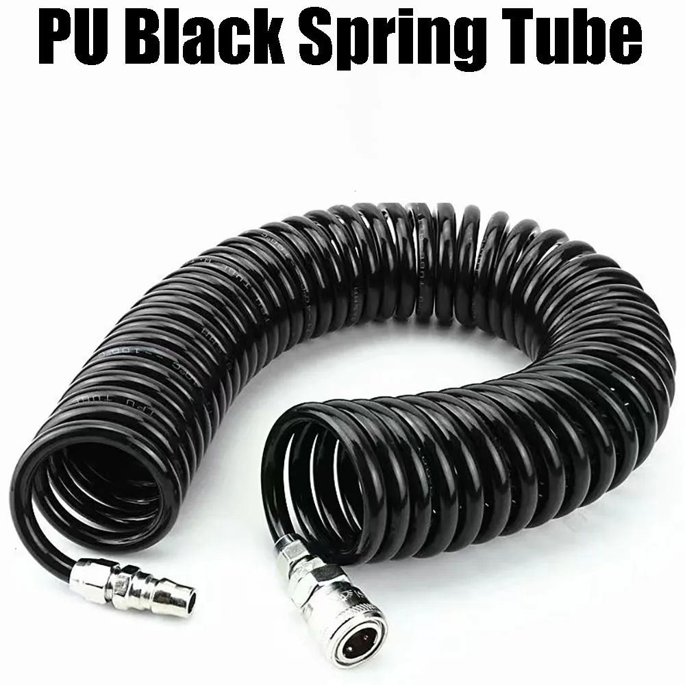 PU Spring Air Tube Hose Air Pump Air Compressor Pneumatic High-Pressure Telescopic Spiral Tube Truck Dust Gun Air Duct 8mm