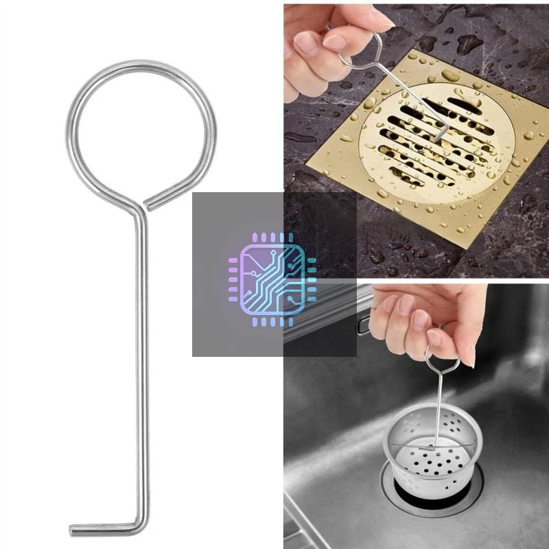 Rustproof Stainless Steel Drain Cover Lifting Hook 5/10Pcs, Floor Drain Grate Puller Tool For Bathroom Daily Drain Cleaning