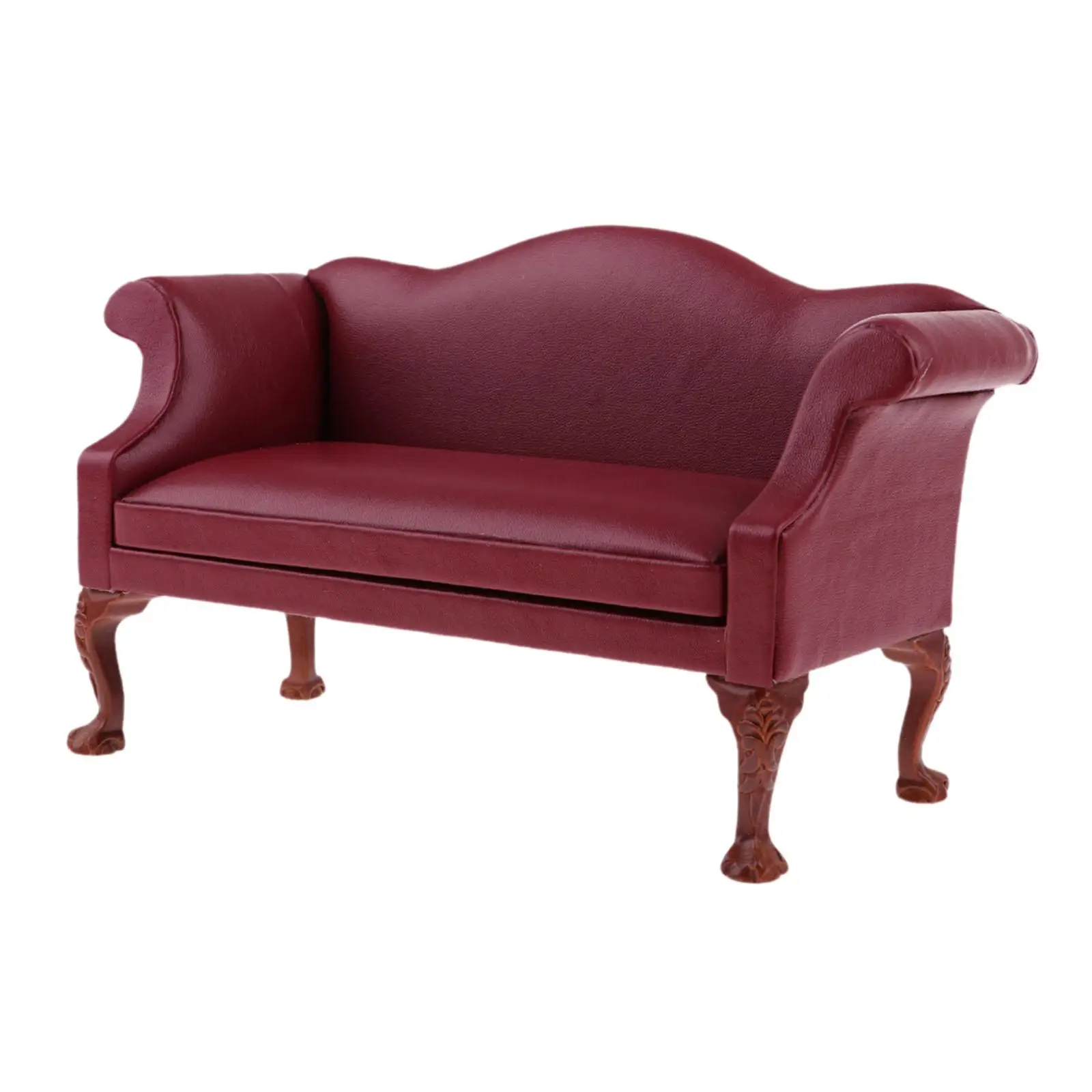 

Миниатюрная мебель для кукольного домика: декоративный винтажный мини-диван ручной работы из искусственной кожи, аксессуар для кукольного домика, реквизит для фотосъемки, масштаб 1/6