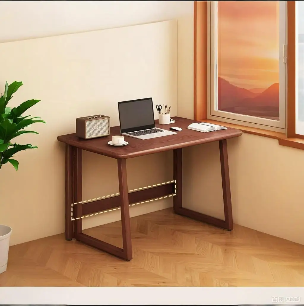 Folding desk integrated with wall, Chinese style rectangular table, rental room student study desk, computer desk