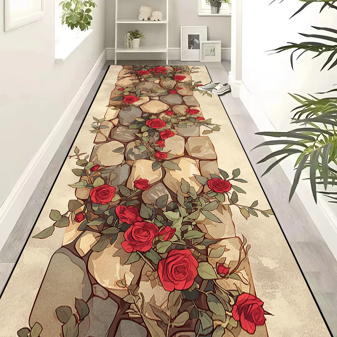 Modern Runner Long Corridor Carpets Luxury Flower 3D Pattern Lobby Rug Stairway Hallway Stairs Home Decor Corridor Aisle Mat