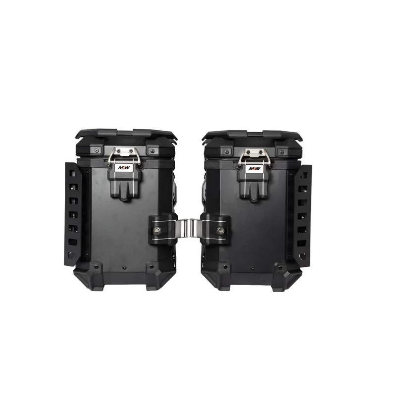 38LBM Lock Multifunctional Armored Black Aluminum Alloy Three Boxes Motorcycle Tail Box Side Box Scooter Electric Vehicle