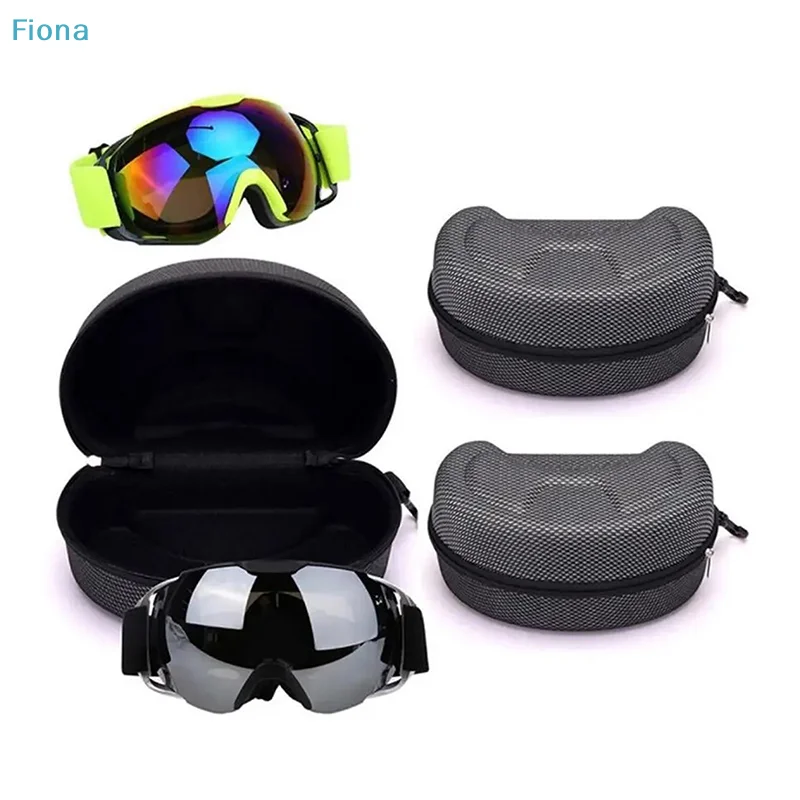 ☪Ski Snowboard Goggles Box Hard EVA Portable Protection Carrying Case Water Resistant Shockproof Shell Ski Accessories
