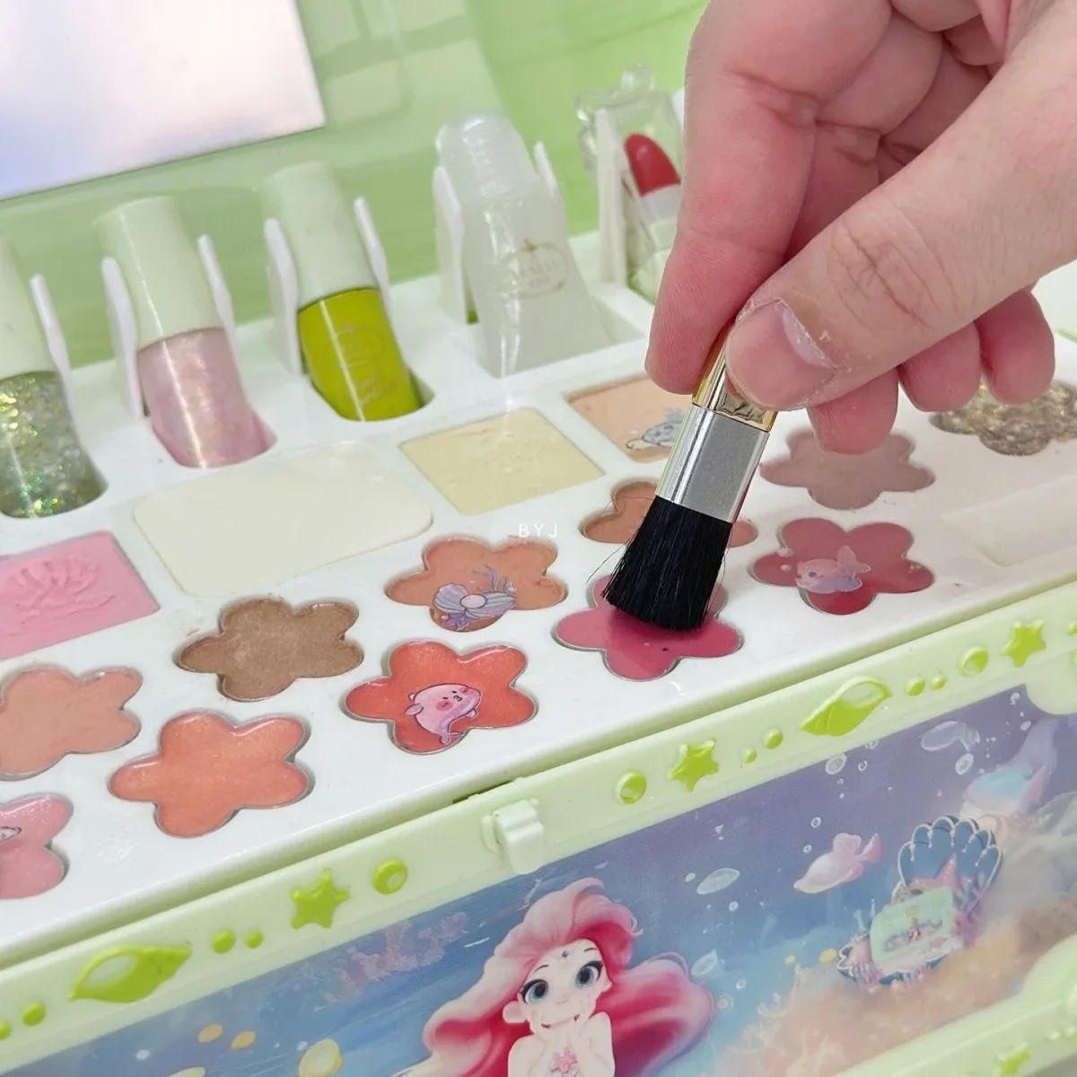 Originale ragazze principessa sirena veri cosmetici set di bellezza giocattolo con scatola per bambini giocattoli di moda regalo principessa