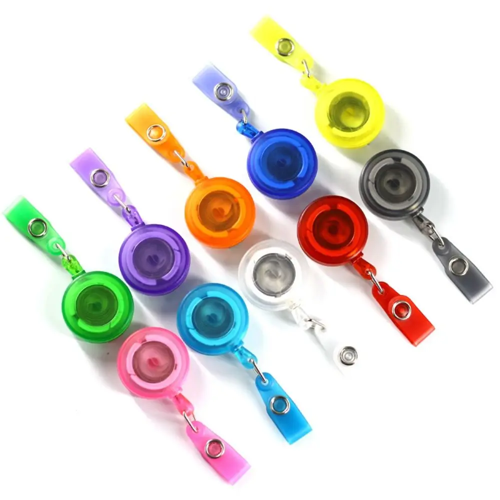 Fashion Belt Clip Retractable Badge Reel Anti-Lost Chest Card ID Card Holder Colorful Keychain Easy-to-pull Buckle Name Tag