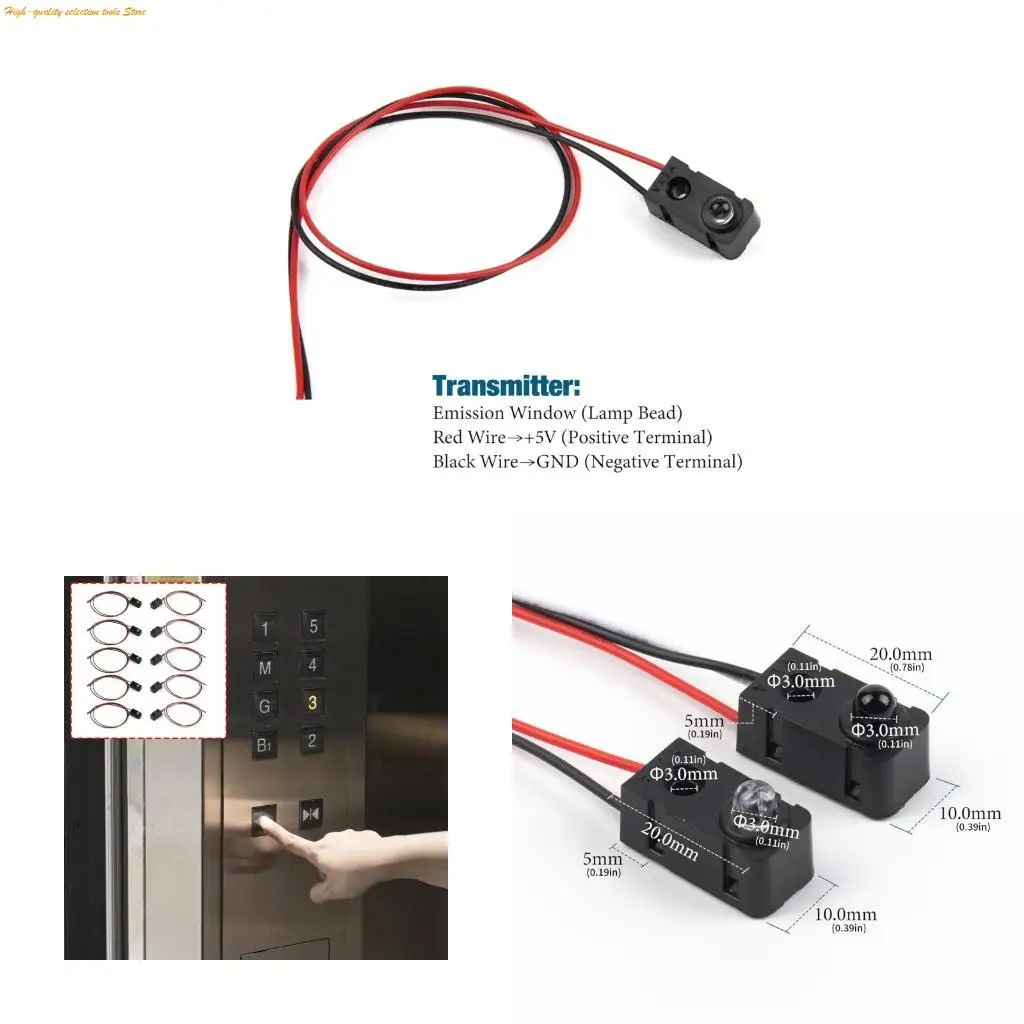 203F 10pcs Break Beam Sensors LEDs Counting Module Split Distance Sensors Infared Beam Sensors LED Counting Modules