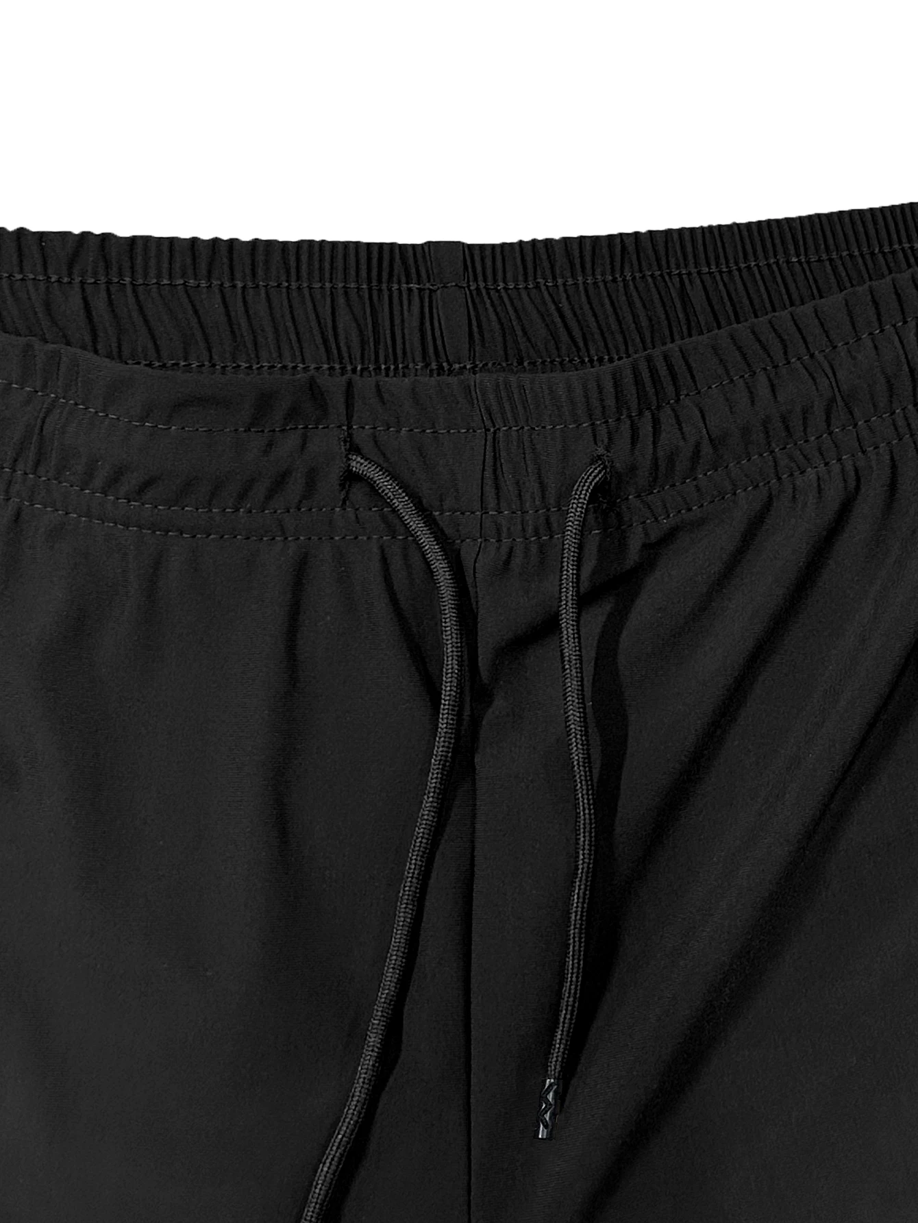 Men\'s solid color shorts  casual elastic waist with zipper pocketsand highly elastic drawstring shorts, suitable for summer