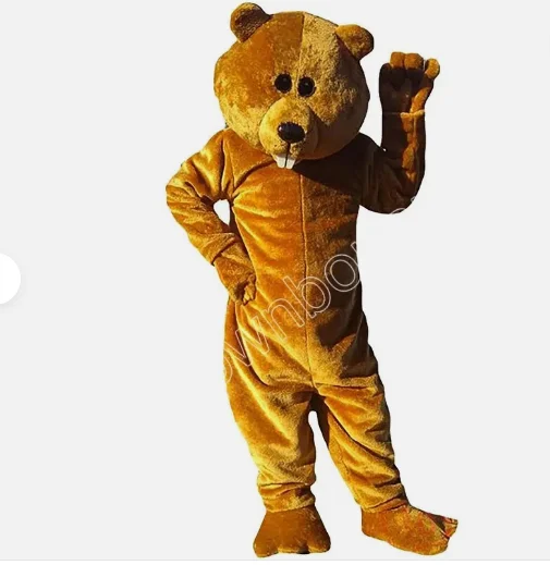 

2025 New Adult Hot Sale Foam Cute Brown Bear Cartoon Mascot Costume Plush Christmas Fancy Dress Halloween Mascot Costume