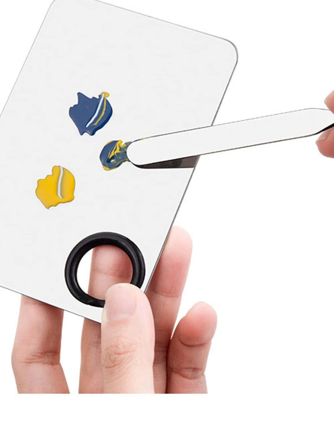 1/2/3Pcs 주걱 및 스테인레스 스틸 믹싱 팔레트, 파운데이션 용 네일 아트 및 화장품 믹싱 도구, 메이크업 아티스트 믹싱 도구