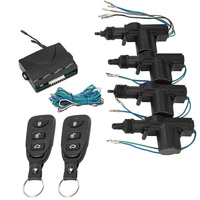 Universal 12V Car Lock Door Remote Control Keyless Entry System Locking Kit with 4 Door Lock Actuator Car Tools