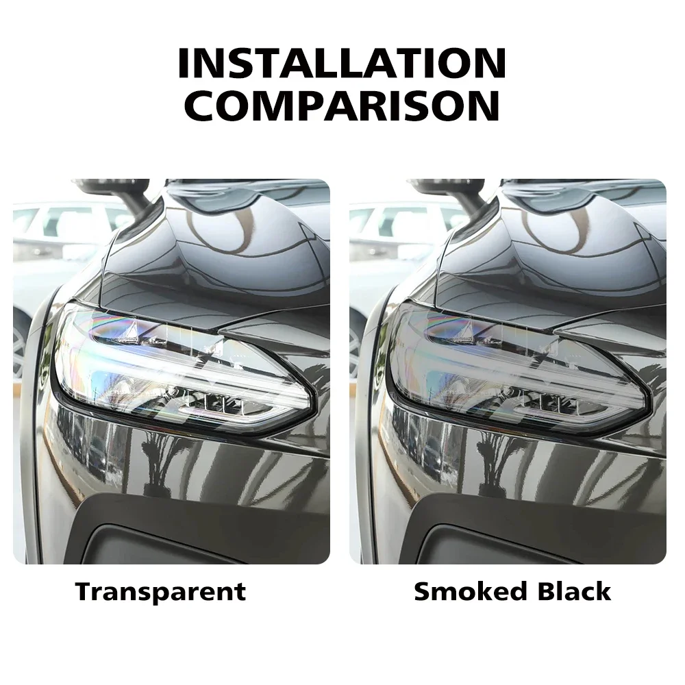 For Volvo V90 2016-2026 Headlight Protective Film Pre-Cut Smoke Black TPU PPF Vinyl Wrap Protective Kit - view 2