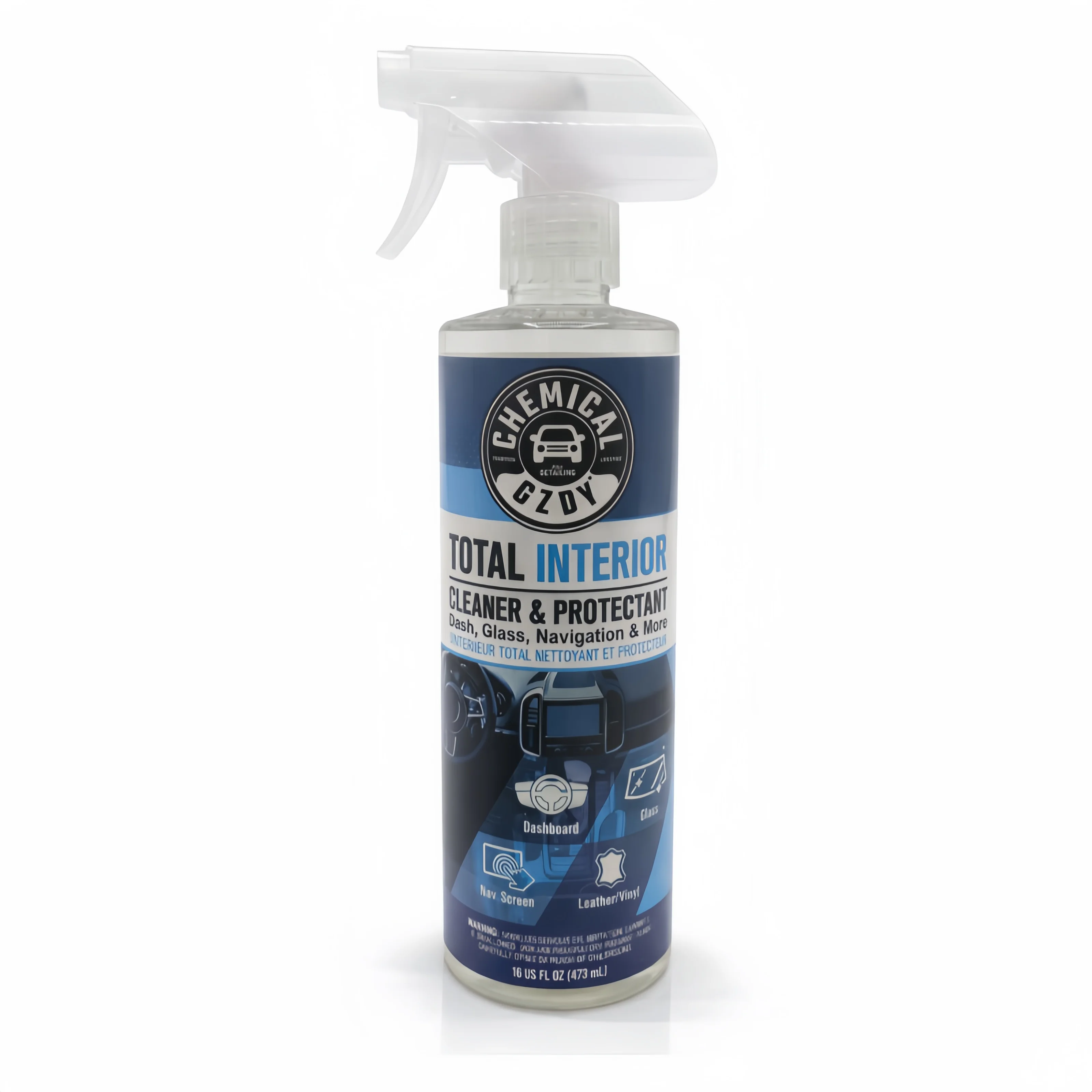 Glass Cleaner Streak - オールインワンカーエンターナイアクリーナー＆プロテクター 16オンス – 乾拭きでムラなく、油分を残さず、ダッシュボード、ガラス、レザー、スクリーンをきれいに仕上げます。