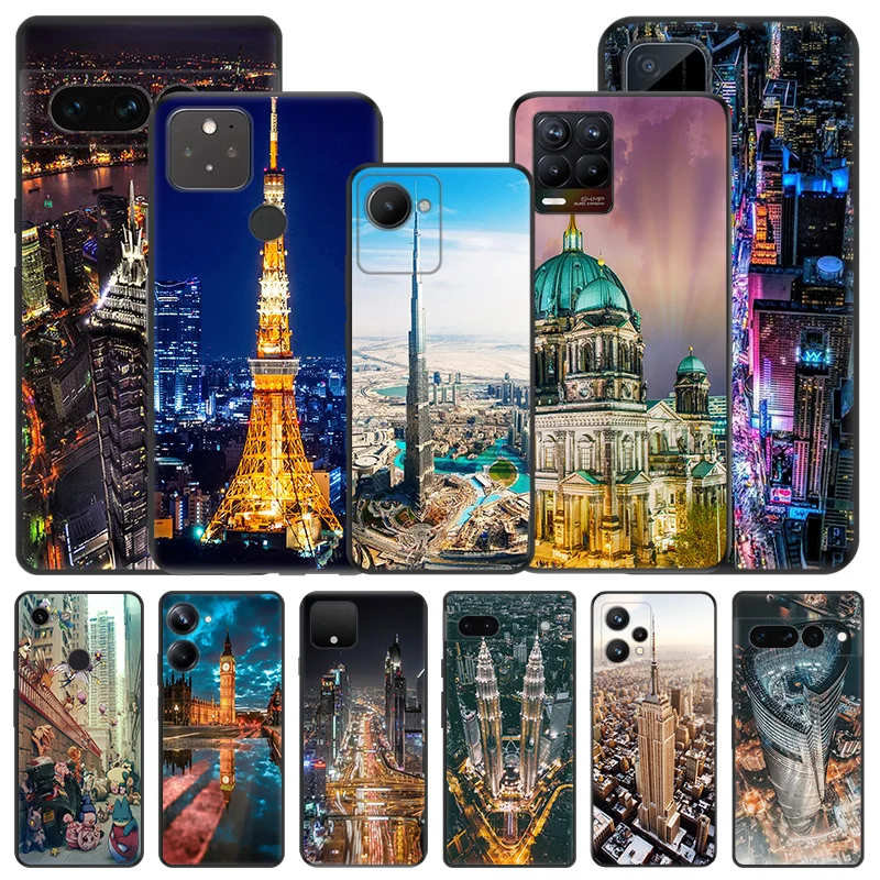 Soft Phone Cases For Pixel 8a 7a 6a 7 6 8 Night Turkey Dubai City Honor X8b X9b X7b 70 90 X6 X7 X8 X9 A Magic5 Black Matte Cover