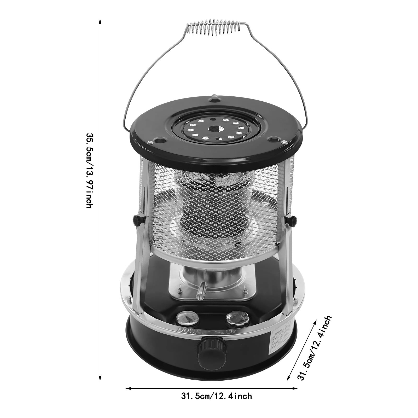 Black Freestanding Kerosene Stove Heater 4.6L Tank Portable Kerosene Heater for Camping Indoor Room Emergency Heating