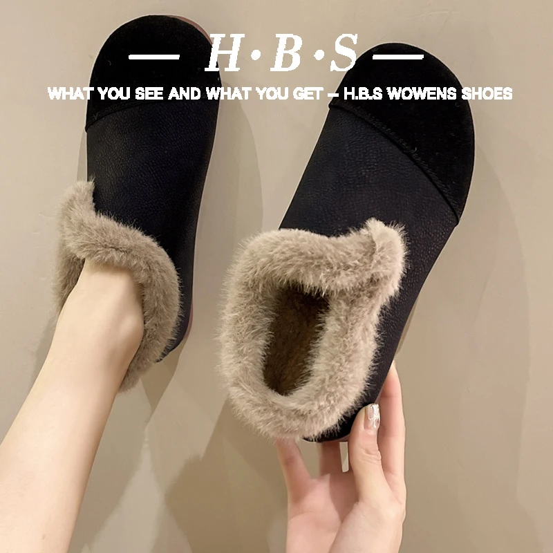 Retro Woman Shoes Loafers Fur Casual Female Sneakers Slip-on Driving Moccasin Slip On New Winter Casual Woman Shoe Slip-on Loafe