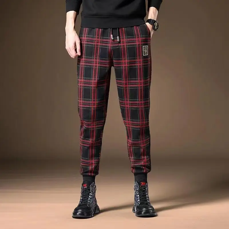 

Spring Autumn Baggy Long New Pants Oversize Harem Work Wear Joggers Jogging Clothing Baggy Red Lattice Luxury Sports Sweatpants