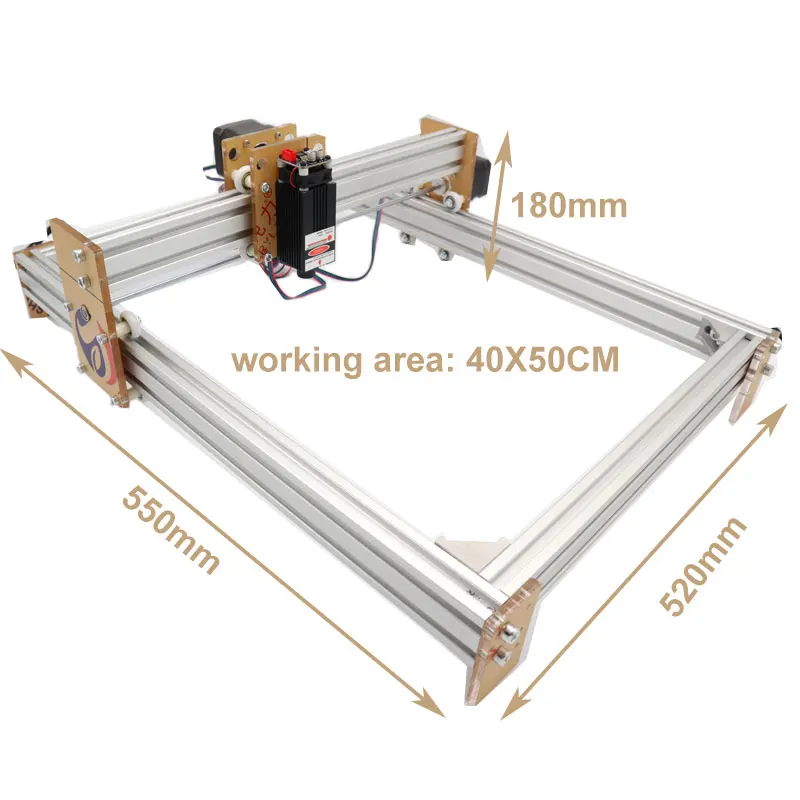 500*400mm GRBL 1.1f CNC Laser Engraver 15W Wood Engraving Machine 12V 5A 2-Axis Laser Cutting Printing Etched Cautery CNC 6550