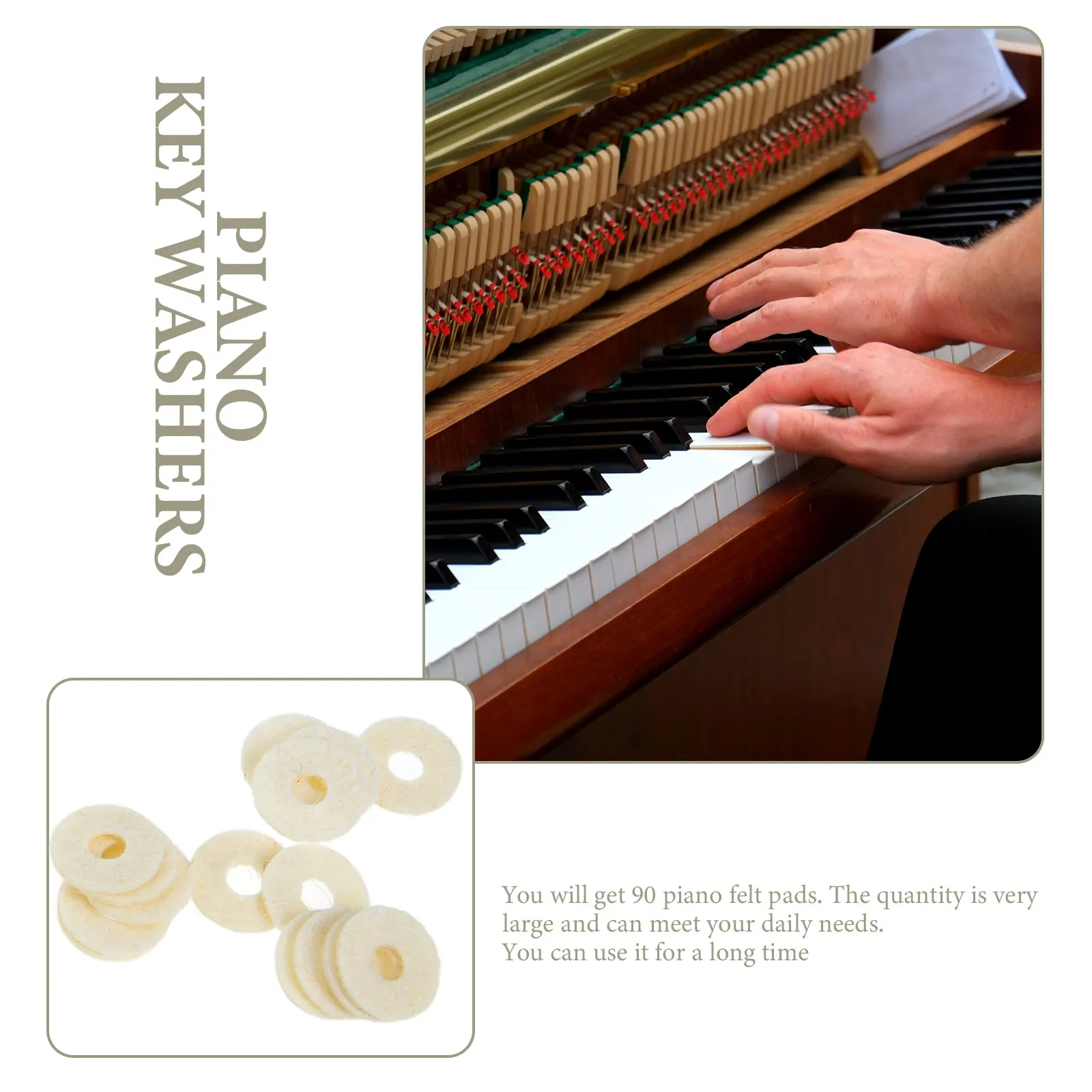 

90 Pcs Piano Key Washers Tools Felt Regulating Leveling Keyboard Balance Repair Parts Tuning