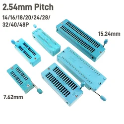 Test IC DIP ZIF ZIP Socket 14 16 18 20 24 28 32 40 48Pin Pitch 2.54 mm Press-Fit Dual Row Spacing 7.62 mm 0.3