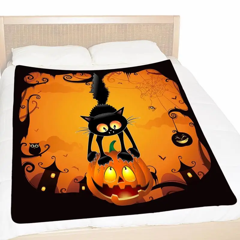 Halloween Flannel Blanket 39 X 59 Inch Bed Blanket Cozy Warm Fleece Blanket Halloween Decoration For Couch Sofa Bed