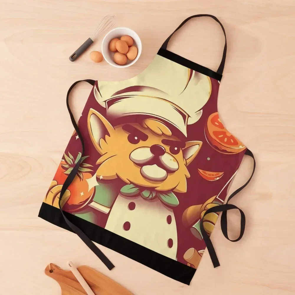 

Overcooked Cat-Chef Apron women's work Kitchens For Men chefs Waterproof Apron