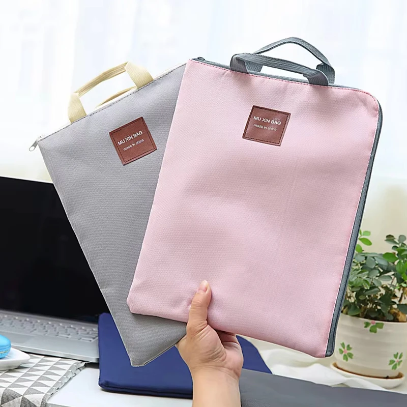 옥스포드 천 다층 A4 문서 가방 (전화 포켓 포함) 지퍼 패딩 노트북 서류 가방 (사무실 학교 대학 작업 통근용)