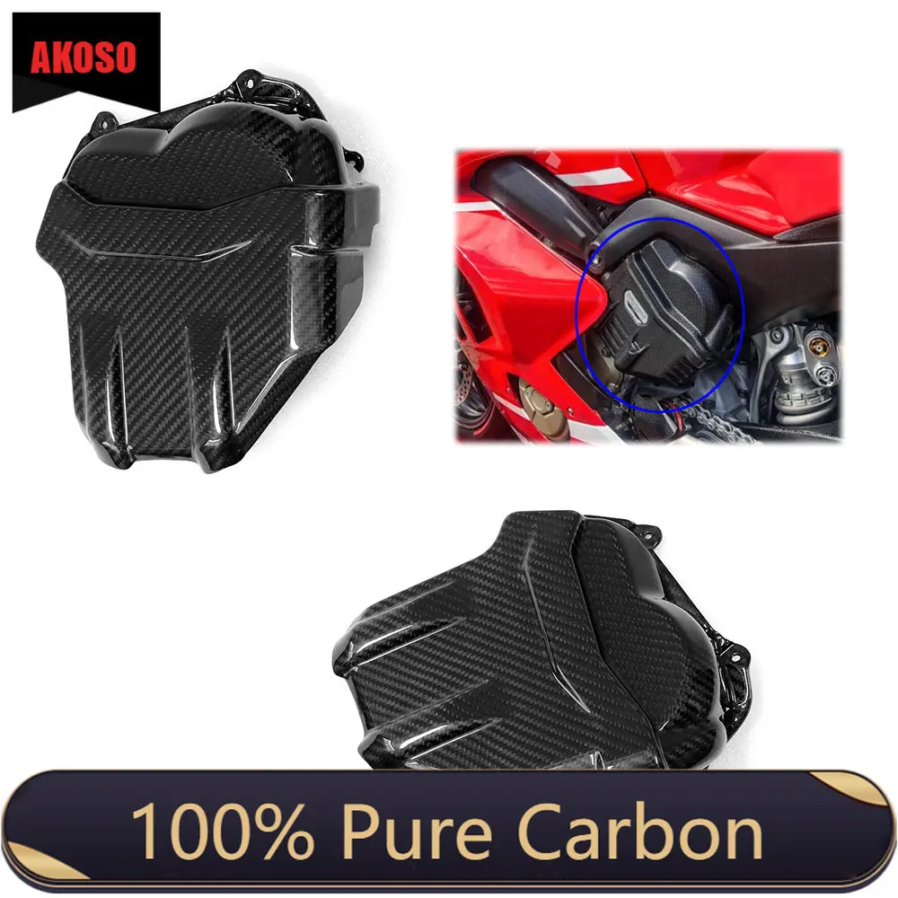 

3K/12K 3*3 Carbon Fiber Twill Weave Motorcycle Spare Parts Engine Cover Protectors For Ducati Panigale V4 / V4S / V4R.