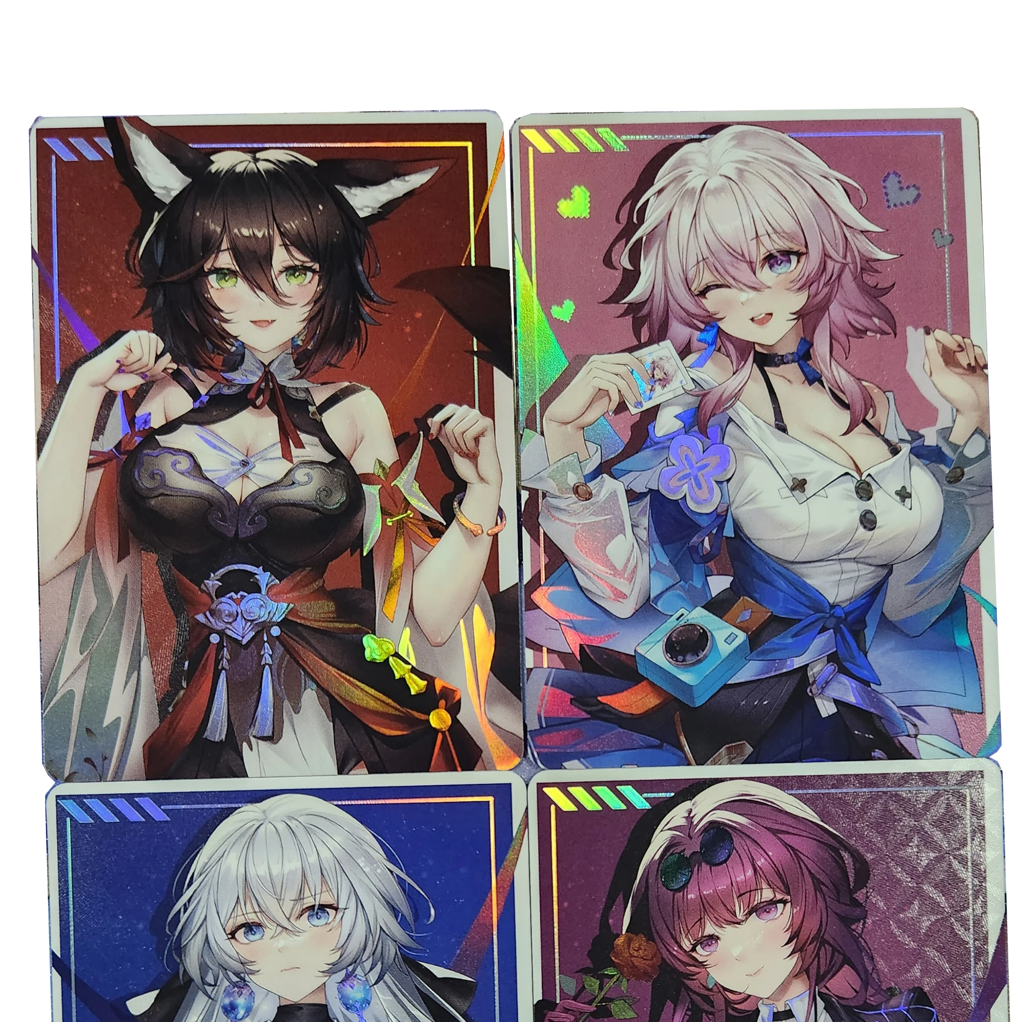 4 pz/set fai da te autofatto Honkai: Star Rail marzo 7Th Kafka Collection Card rifrazione colore Flash Yukong gioco Anime Card regalo giocattoli