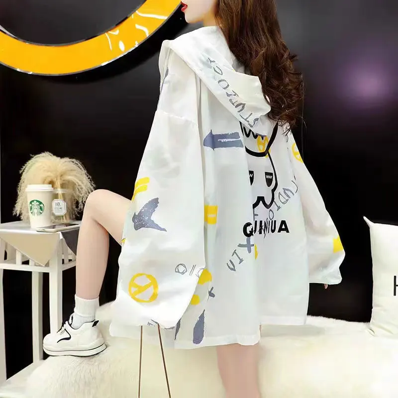 

Ice Silk Breathable Loose Lightweight Summer Women's Sun Protection Clothing Fashionable Cardigan Outerwear Polyester Fiber